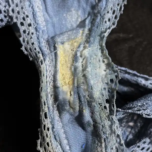 Tanga azul de encaje